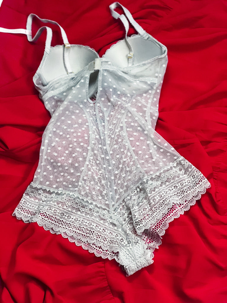 Lace Teddy Grey